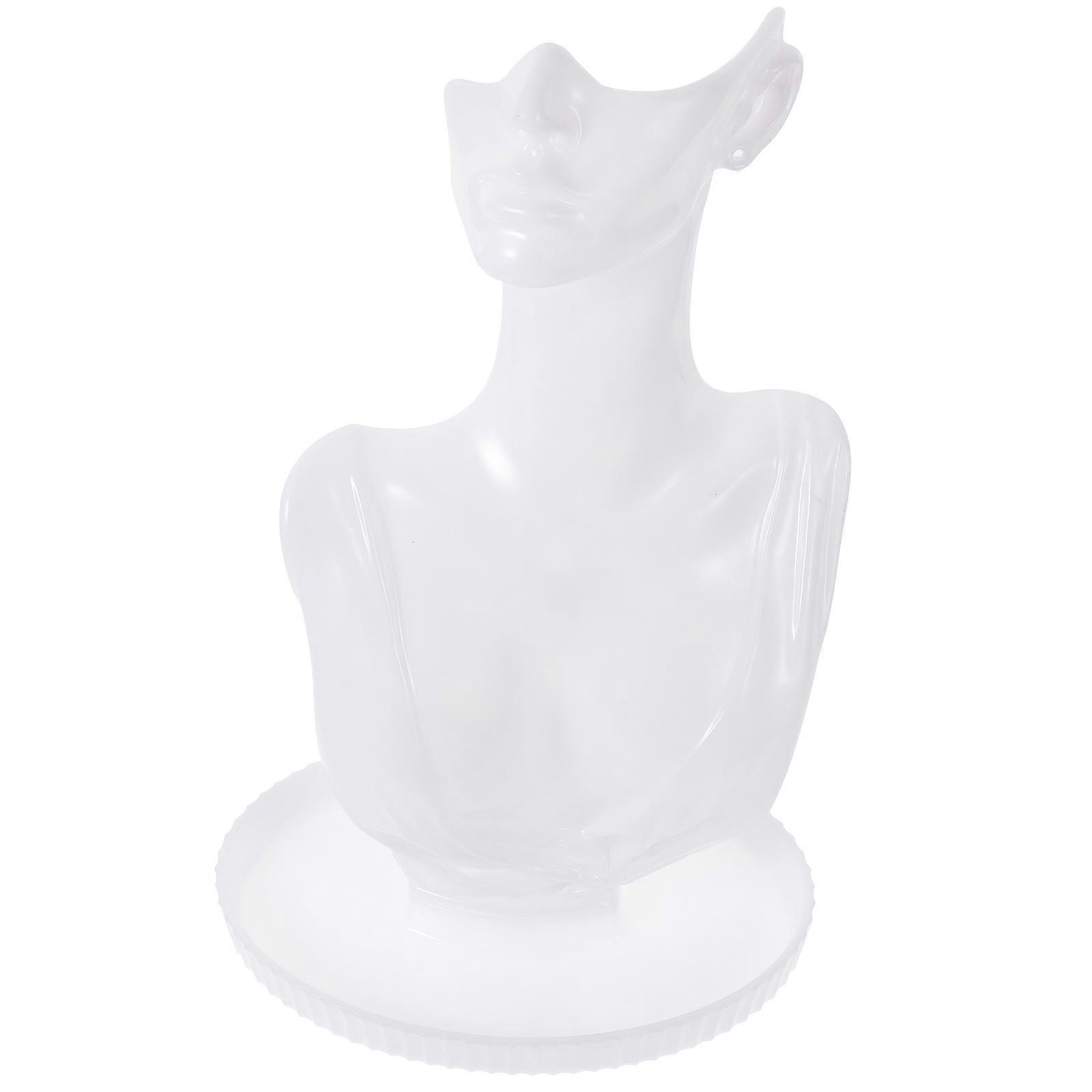 Modern Bust Mannequin Earring Display Stand For Personal Use In Stylish White For Dressing Table Or Makeup Vanity 1Pack
