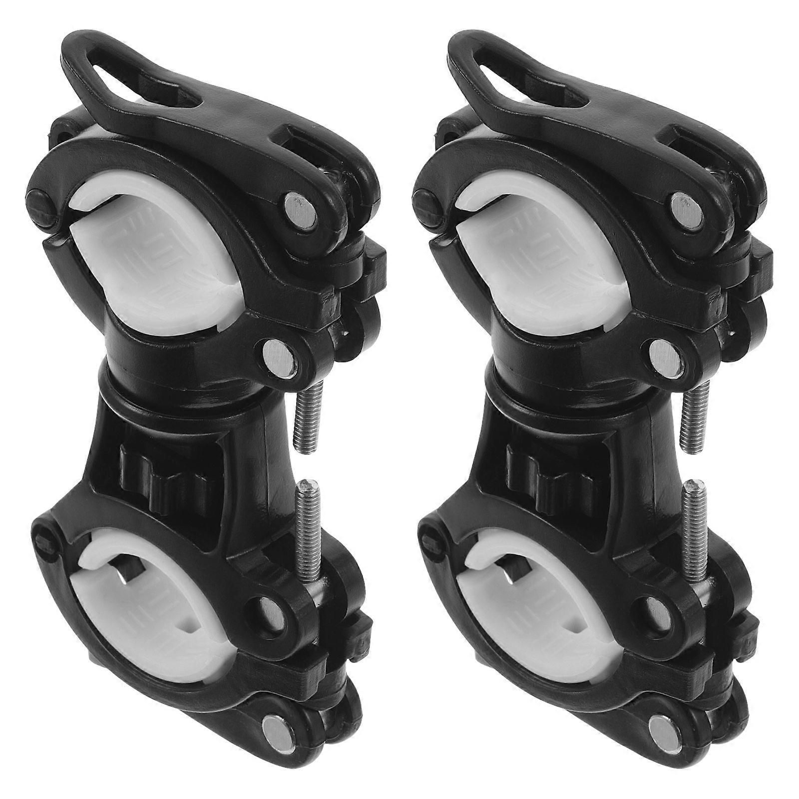 2pcs 720 Degree Rotating Bike Light Holder Universal Flashlight Mount Bracket for Bicycle Torch Clip Cycling Riding