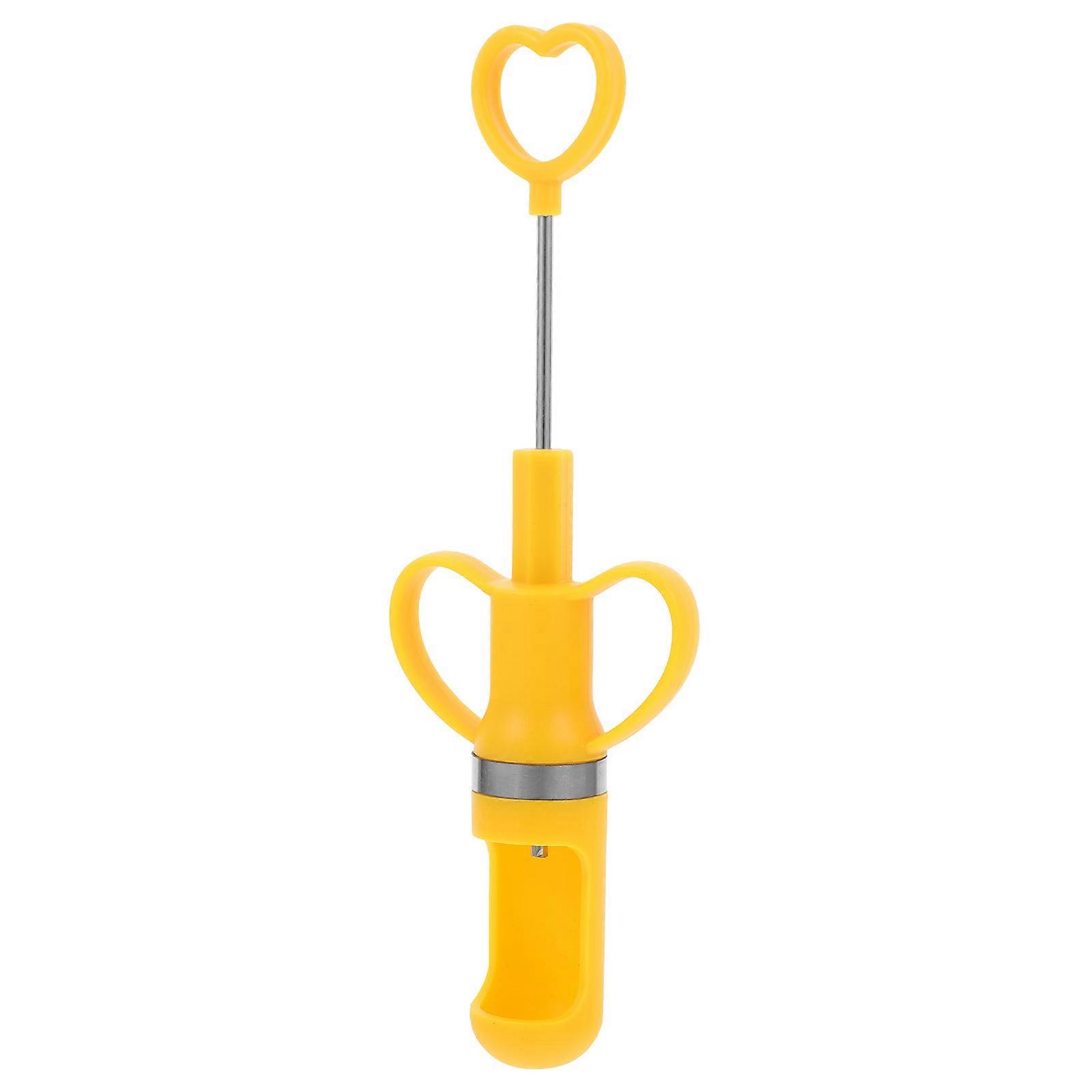 Yellow Cherry Pitter Tool Stainless Steel Kitchen Gadget Versatile Fruit Core Remover for Kitchen Use