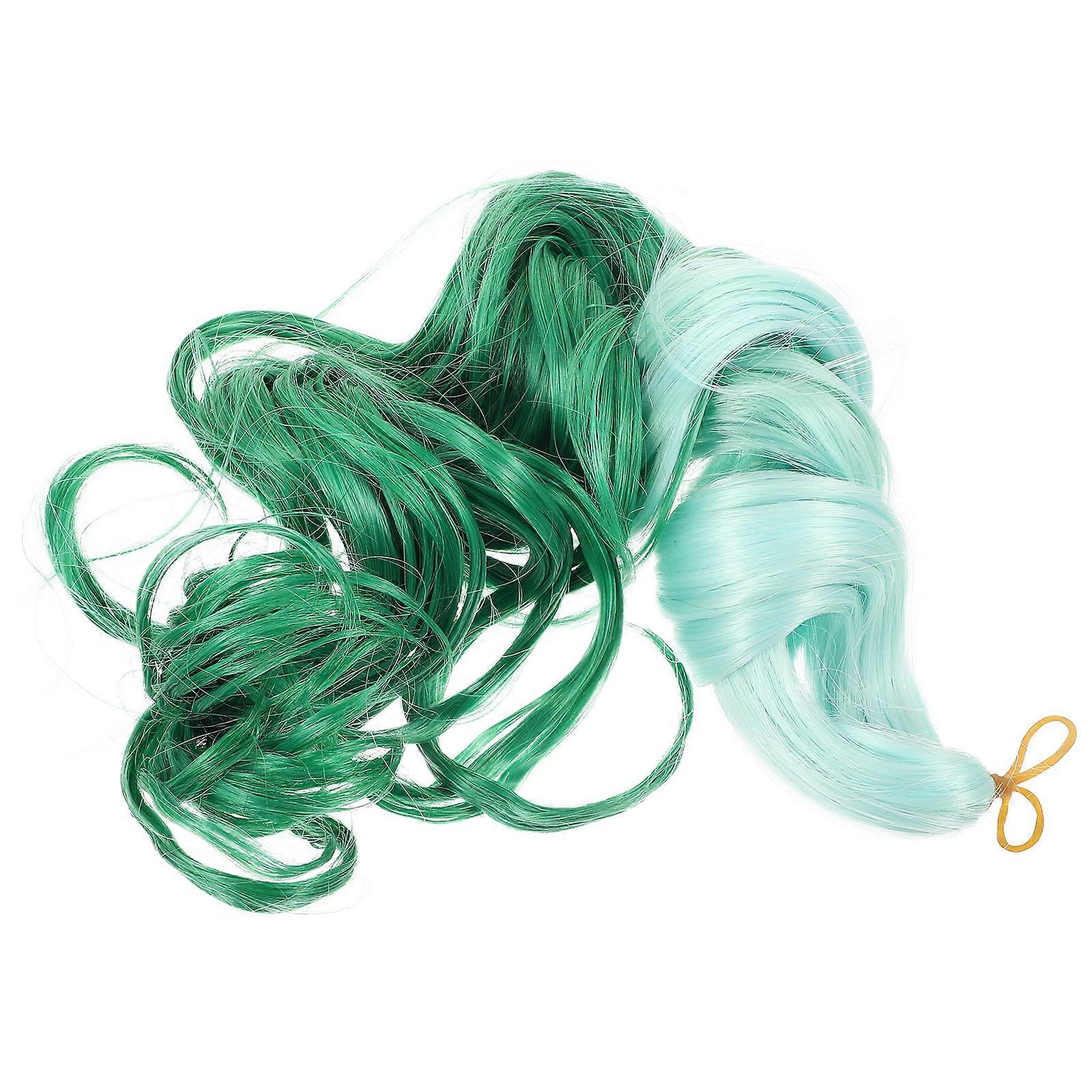 Wig with Dreadlock Extensions Braids in Green Color High Temperature Silk for St Patrick's Day