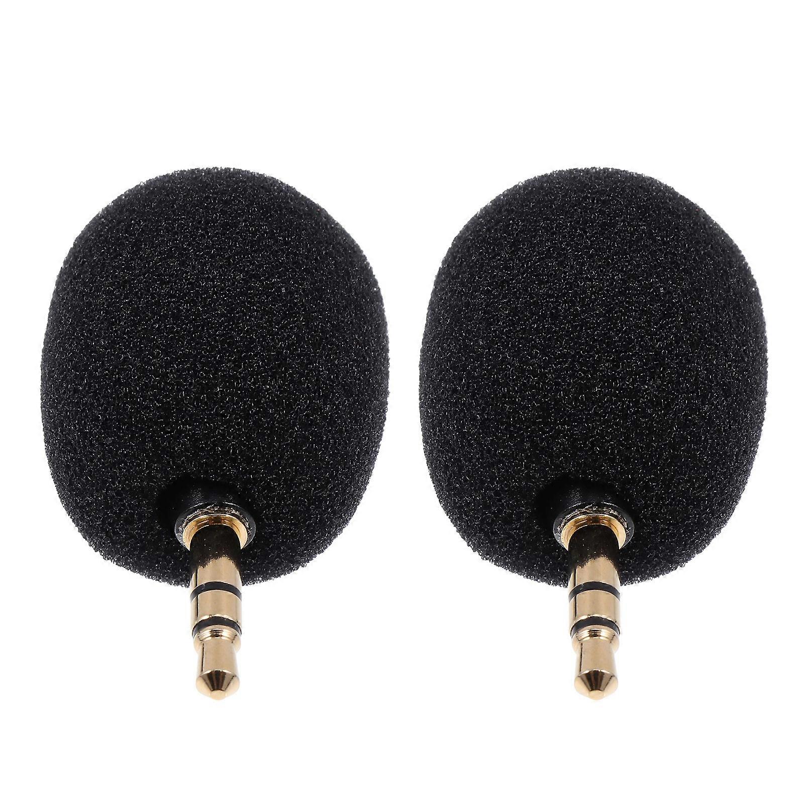 Cellphone Recording Microphone For Indoor Use Wireless Noise Reduction Feature 2Pcs Black