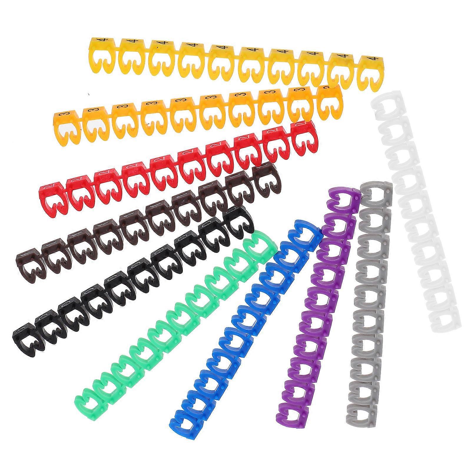 Clip on Wire Markers for Cable Identification Assorted Color Plastic Lightweight and Durable 100pcs