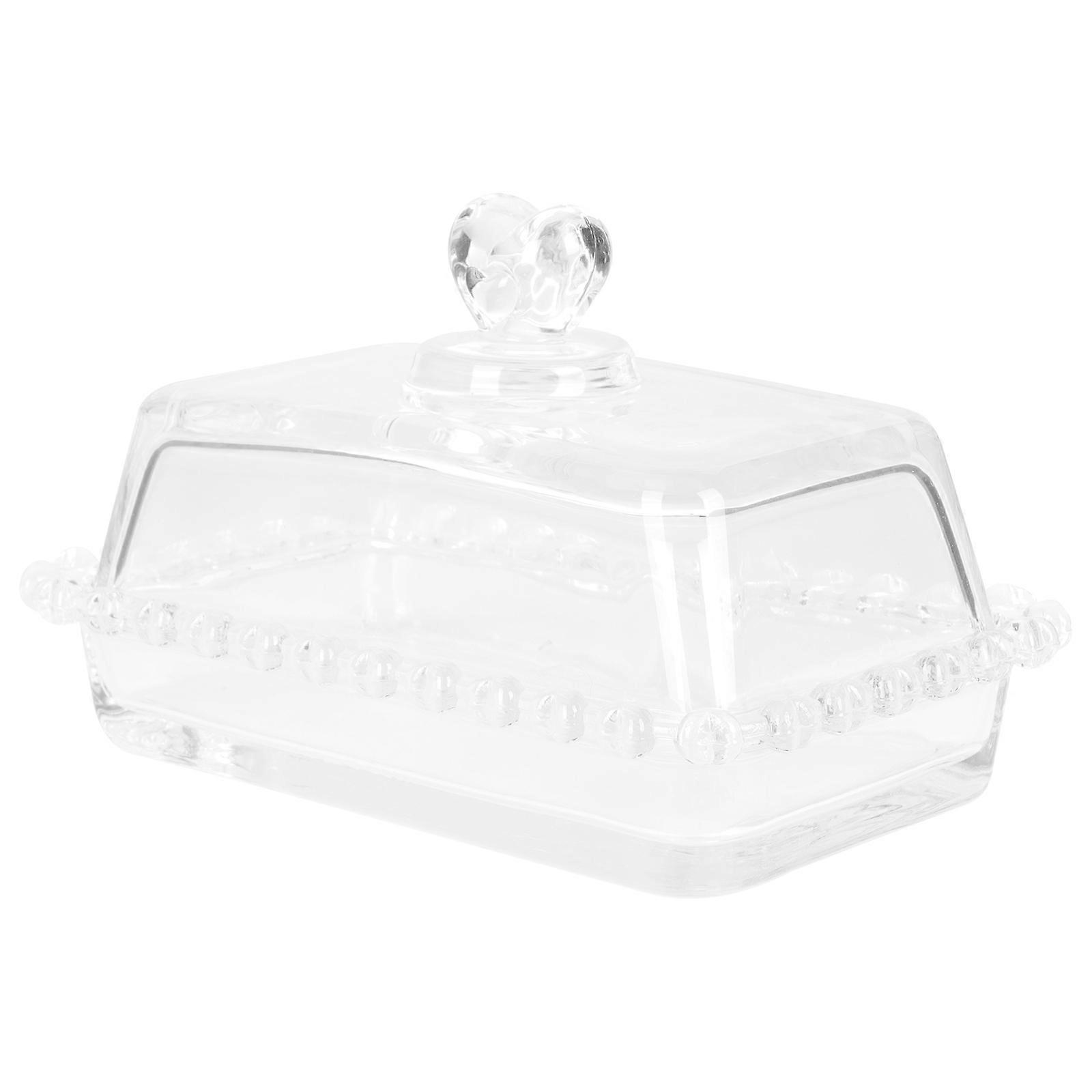 Glass Cake Plate With Lid For Cooking Enthusiasts In Home Environment 16.8x10.5cm Heat Preservation 1 Set