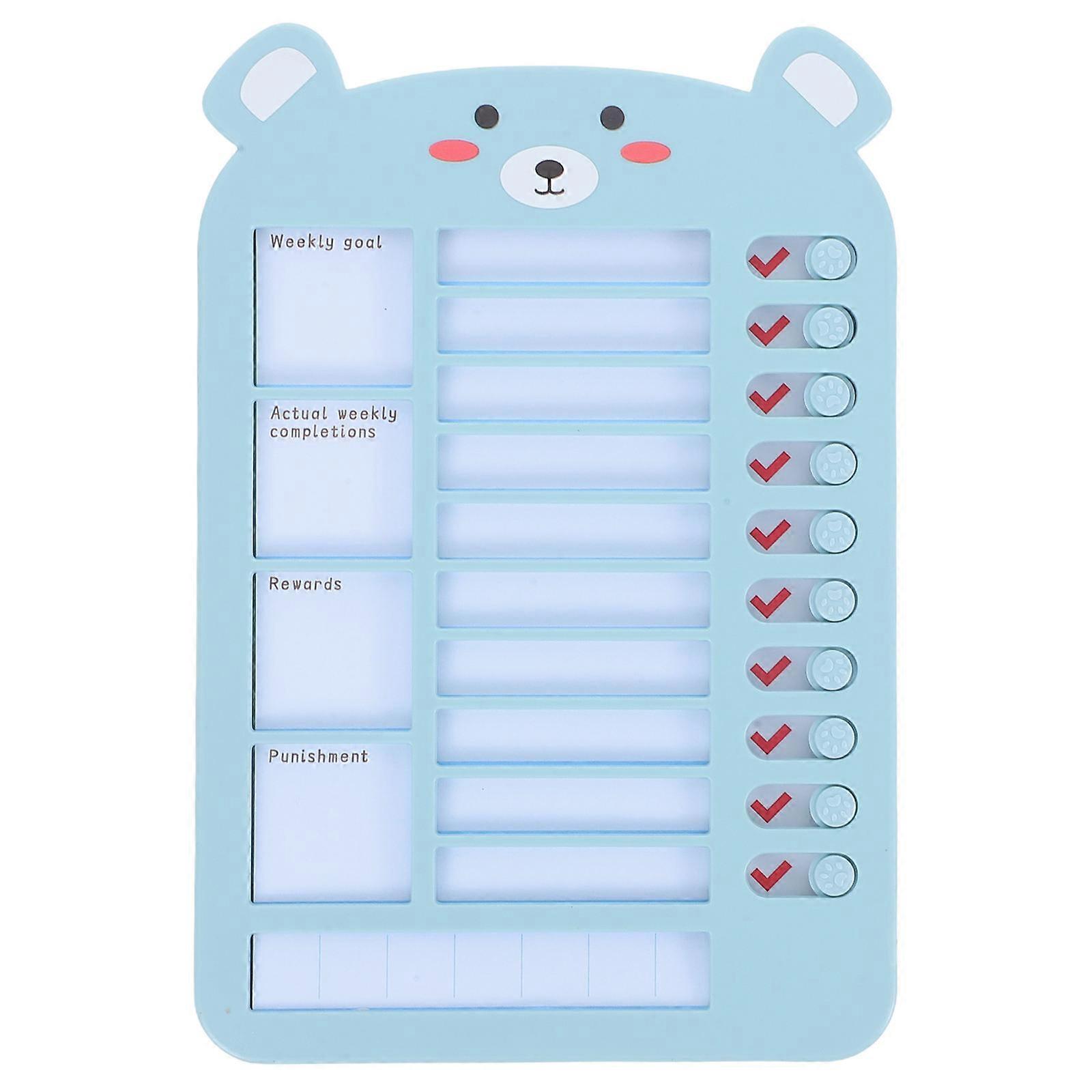 Chores Chart For Kids To-Do-List Daily Routine Tracking Educational Tool With Interchangeable Cards 1 Chart Blue