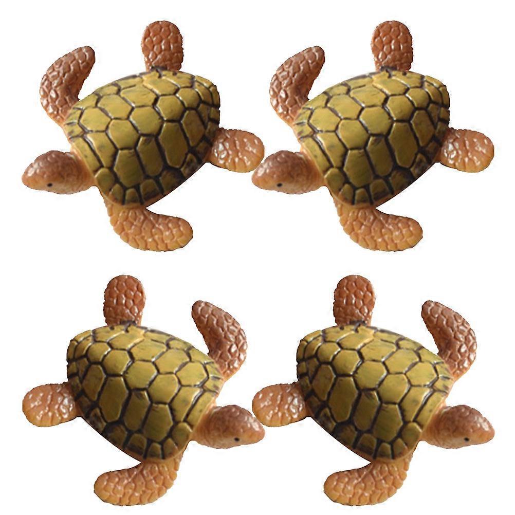 Adorable Green Resin Turtle Ornament for Fish Tank Decor Enhance Visual Appeal 4pcs