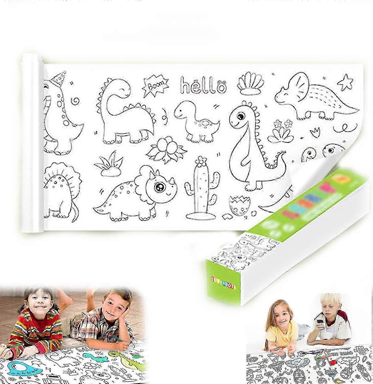 Children's Drawing Roll, Coloring Paper Roll For Kids, Sticky Color Filling Paper Roll Wall Coloring Stickers