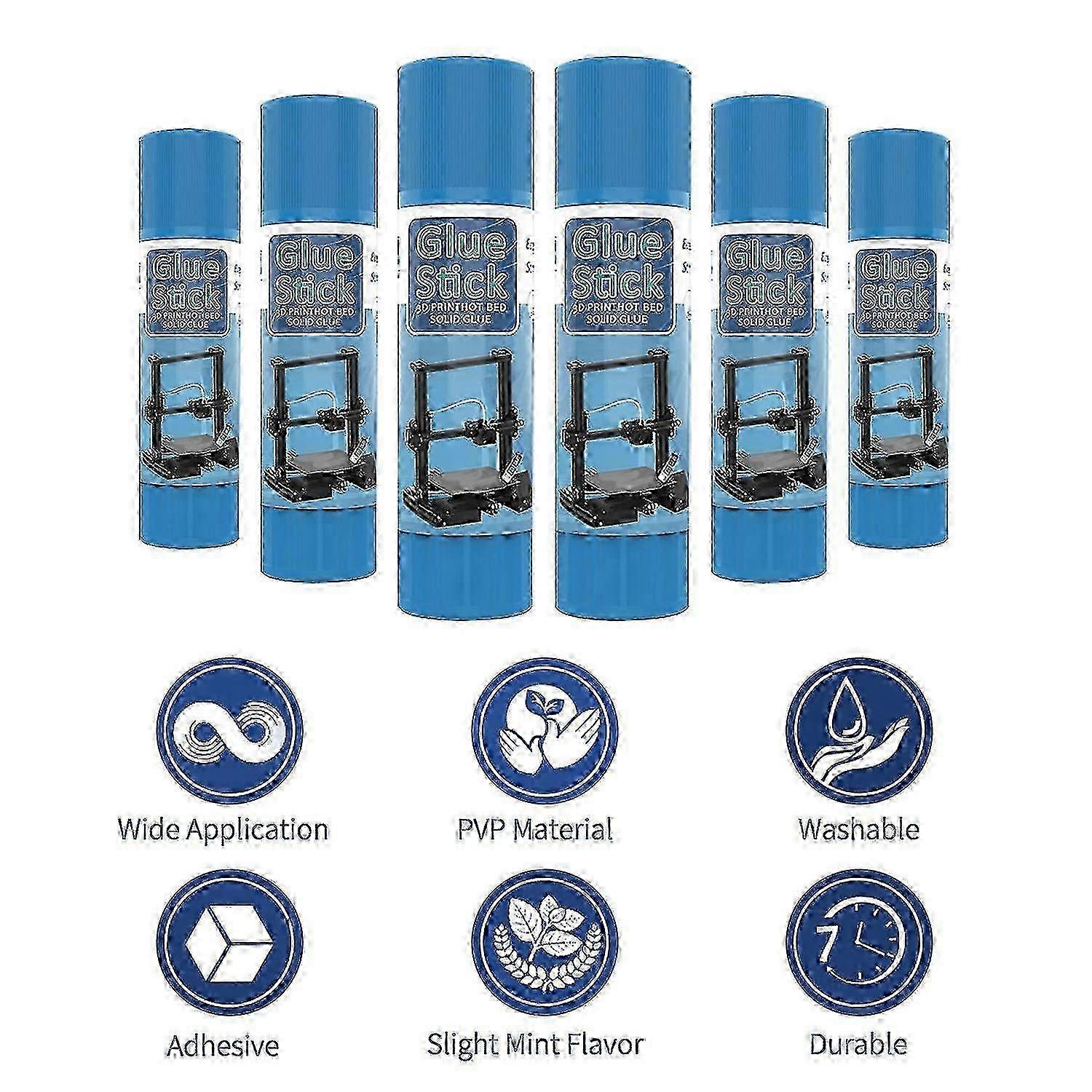 3D Printer PVP Solid Glue Sticks, 3-Pack, Washable, Durable and Easy to Remove