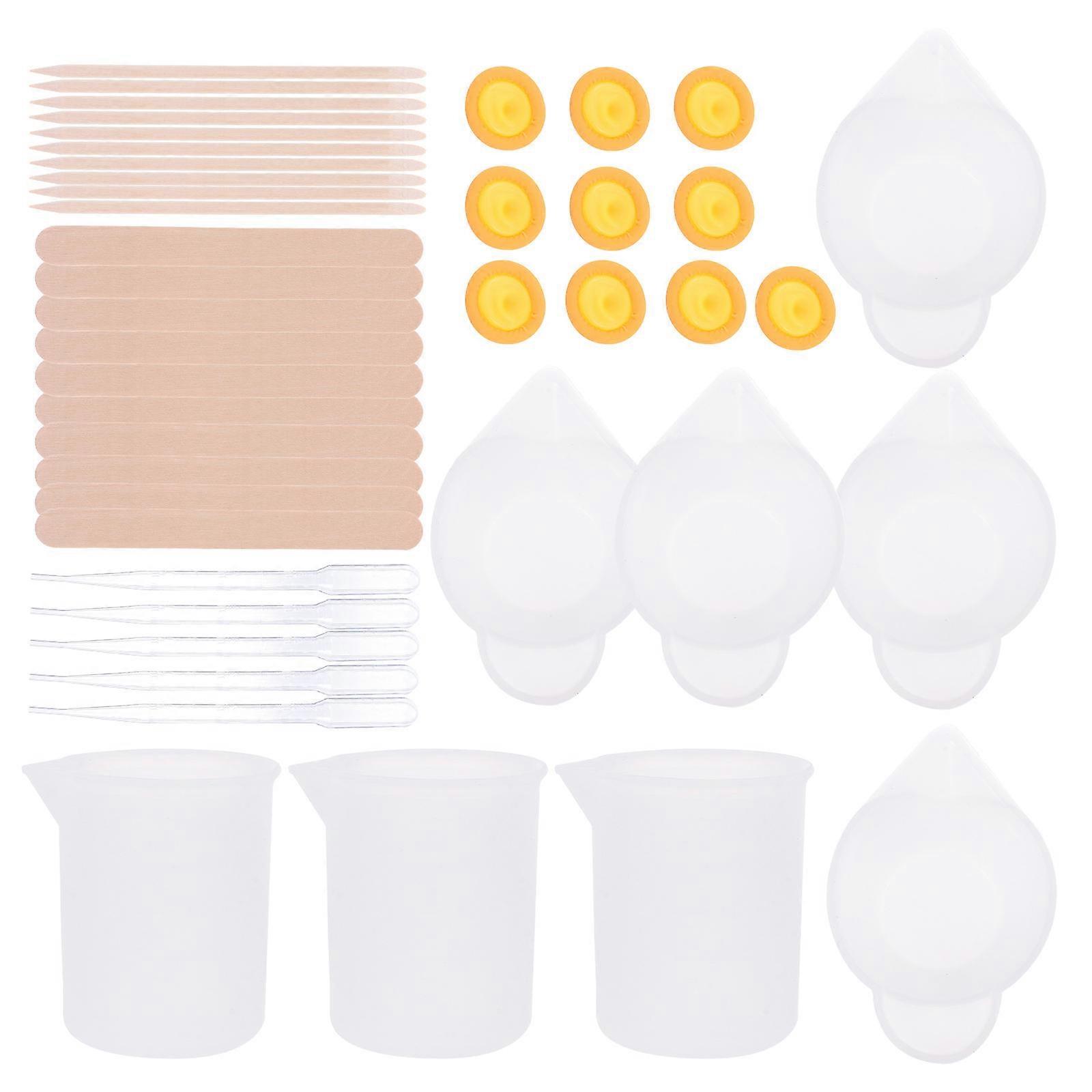 1 Set of DIY Silicone Epoxy Dispensing Cup Measuring Cup Pigment Mixing Tool