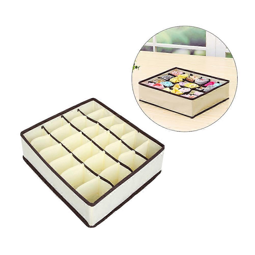 Sock Organizer 2Pcs Non-Woven Light Yellow Underwear Drawer Storage Box for Home Organization Efficiently Dividing Your Space