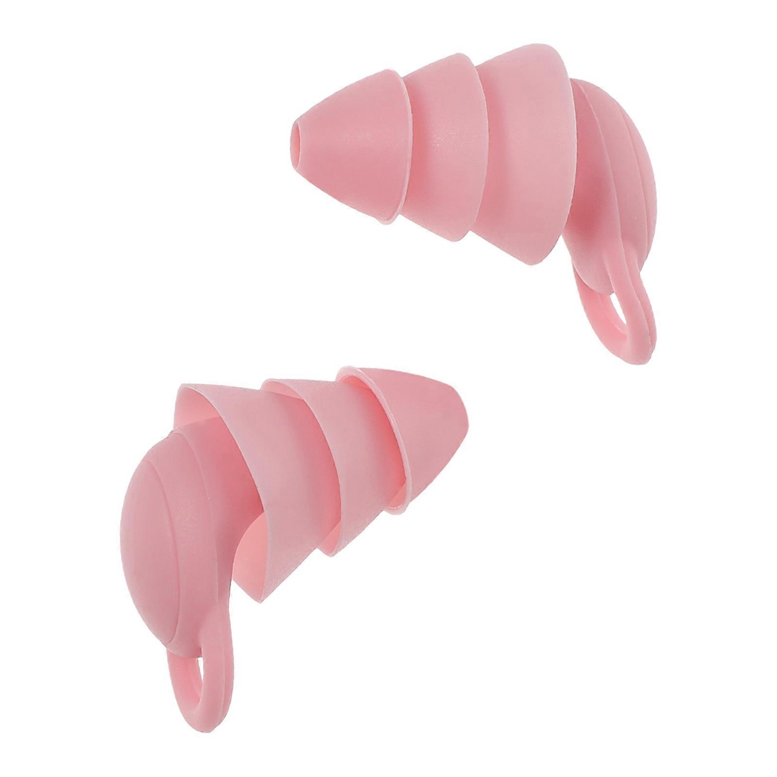Pink Soft Silicone Earplugs for Sleep and Ear Protecting with Noise Canceling Design Suitable for