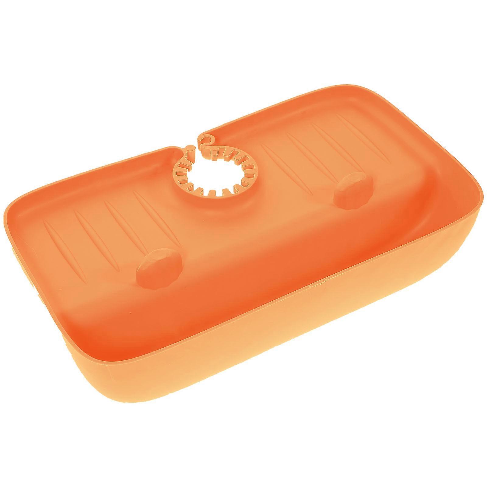 Kitchen Sink Storage Rack Anti Splash Draining Rack Kitchen Use Orange TPE Material 1Pack