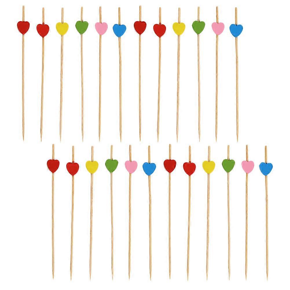 Elegant Cocktail Picks 200Pcs Fruit Appetizer Skewers For Kids And Adults With Assorted Color Wood Material