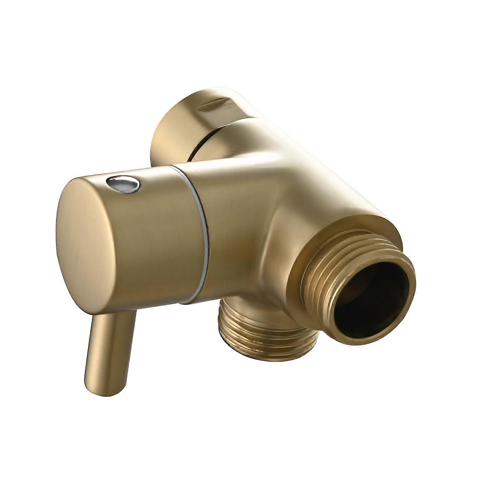 DSF007EJ2 3-Way Shower Switch Valve Brass G1/2 Inch T-Adapter for Shower System, Brushed Gold Finish