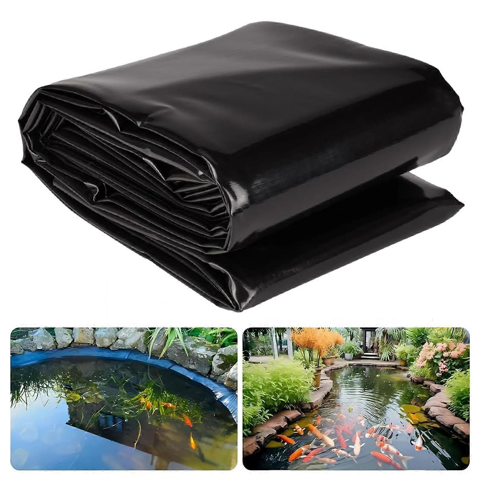 Durable 2m x 3m HDPE pond liner, flexible PVC cover for garden pools, water features, fountains, water gardens, and waterfalls, Black 4x6.5m