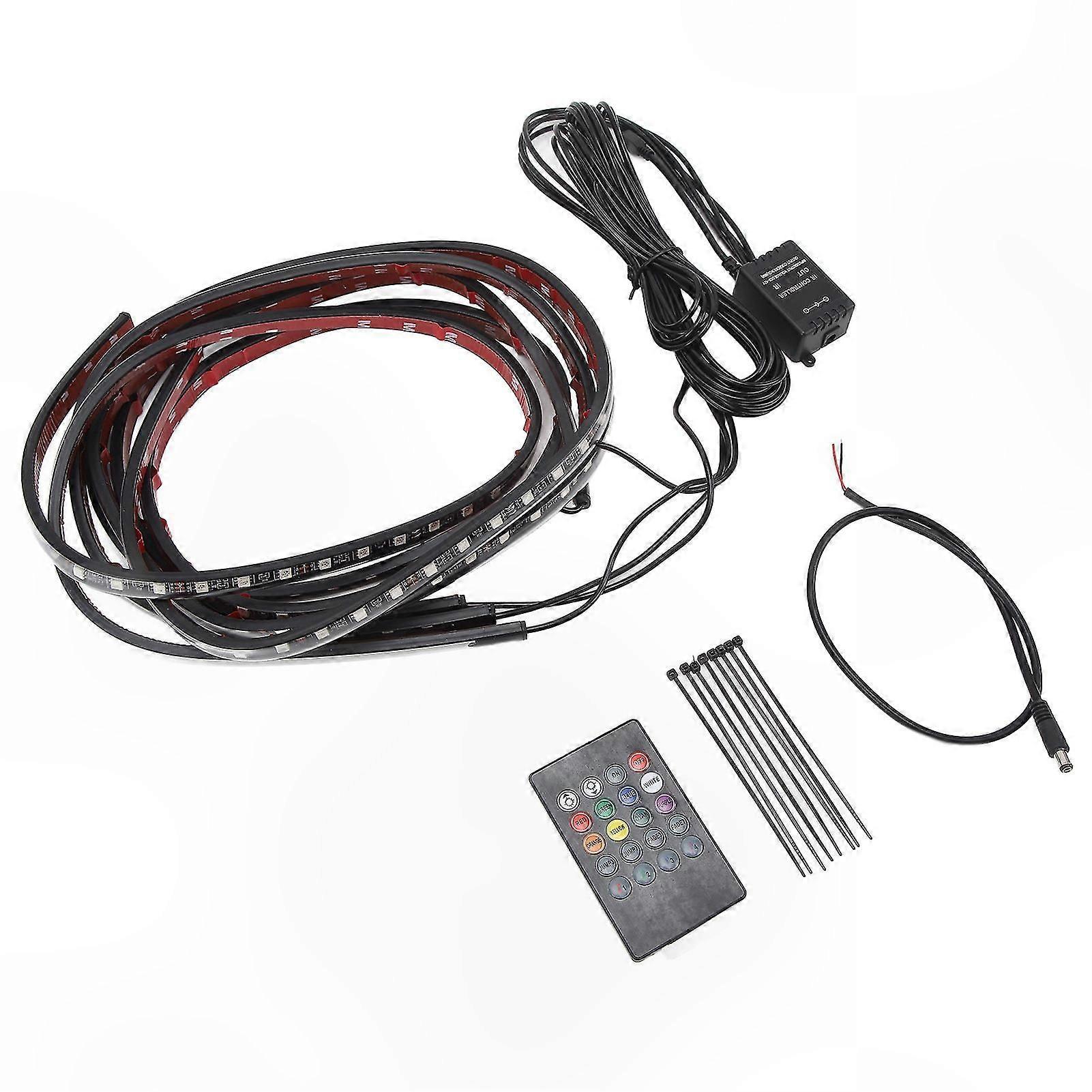 LED Ambient Underglow Kit with Bluetooth App and Remote Sound Control for Vehicles