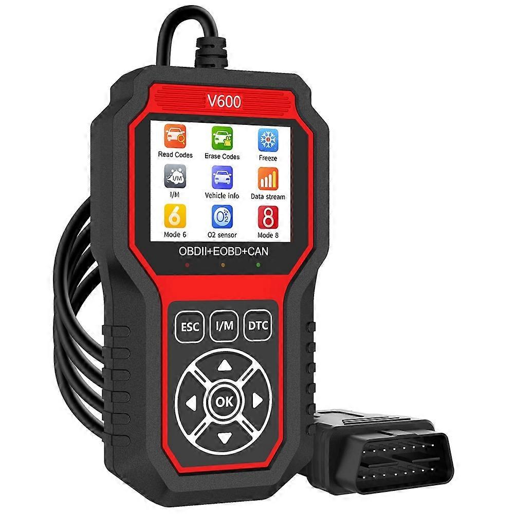 V600 OBD2 Autodiagnosescanner Batterietester Motorfehlercodeleser Sauerstoffsensor Diagnosewerkzeug