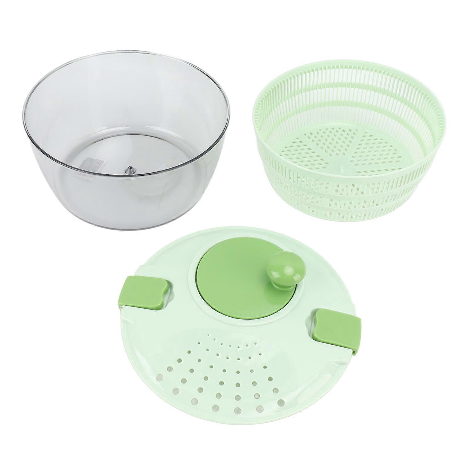 Plastic Salad Spinner, Time-Saving, Quick Mixing, Washable, Rotating, for Kitchen, Green