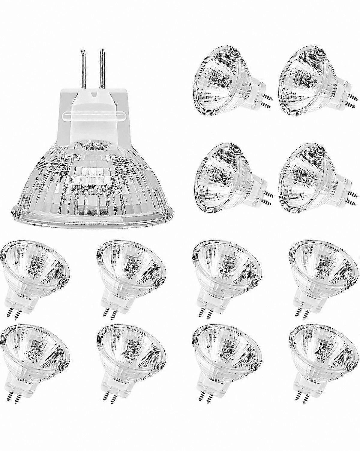 Dimmable Warm White MR11 GU4 20W 12V Halogen Bulbs, 12-Pack for Ceiling Lighting, 2700K Soft Glow