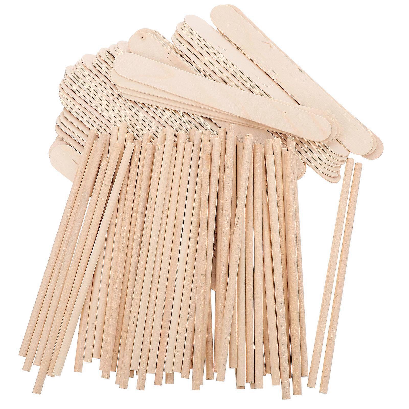 100pcs Jumbo DIY Popsicle Sticks, Natural Wooden Craft Sticks with Rounded Edges for Art Projects, Model Making, and Creative DIY Crafts