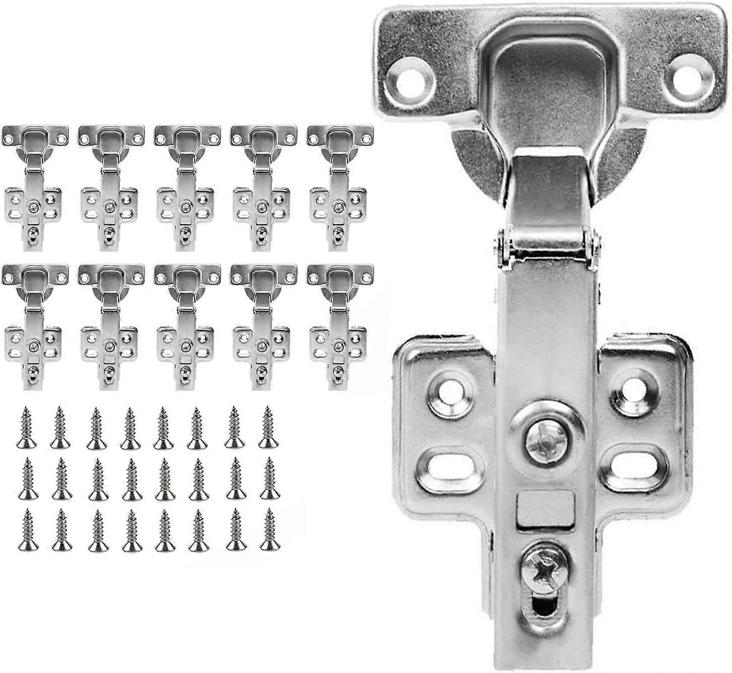10Pcs Door Hinge Cabinet Cupboard Hinges Wardrobe Kitchen Close