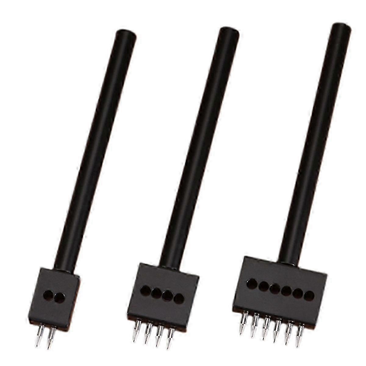 Leather Hole Punch Tool Set with 4mm Spacing, 2/4/6 Hole Round Cutter for Leathercraft and DIY Projects