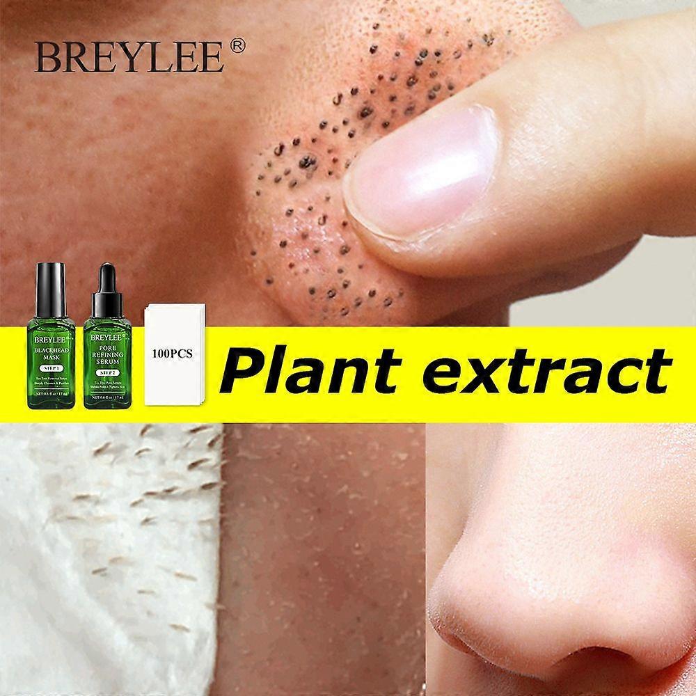 BREYLEE Blackhead Remover Tea Tree Blackhead Removing Kit Blackhead Mask Essential Liquid Blackhead Export Essence Shrinks Pore Essence Pore Refining