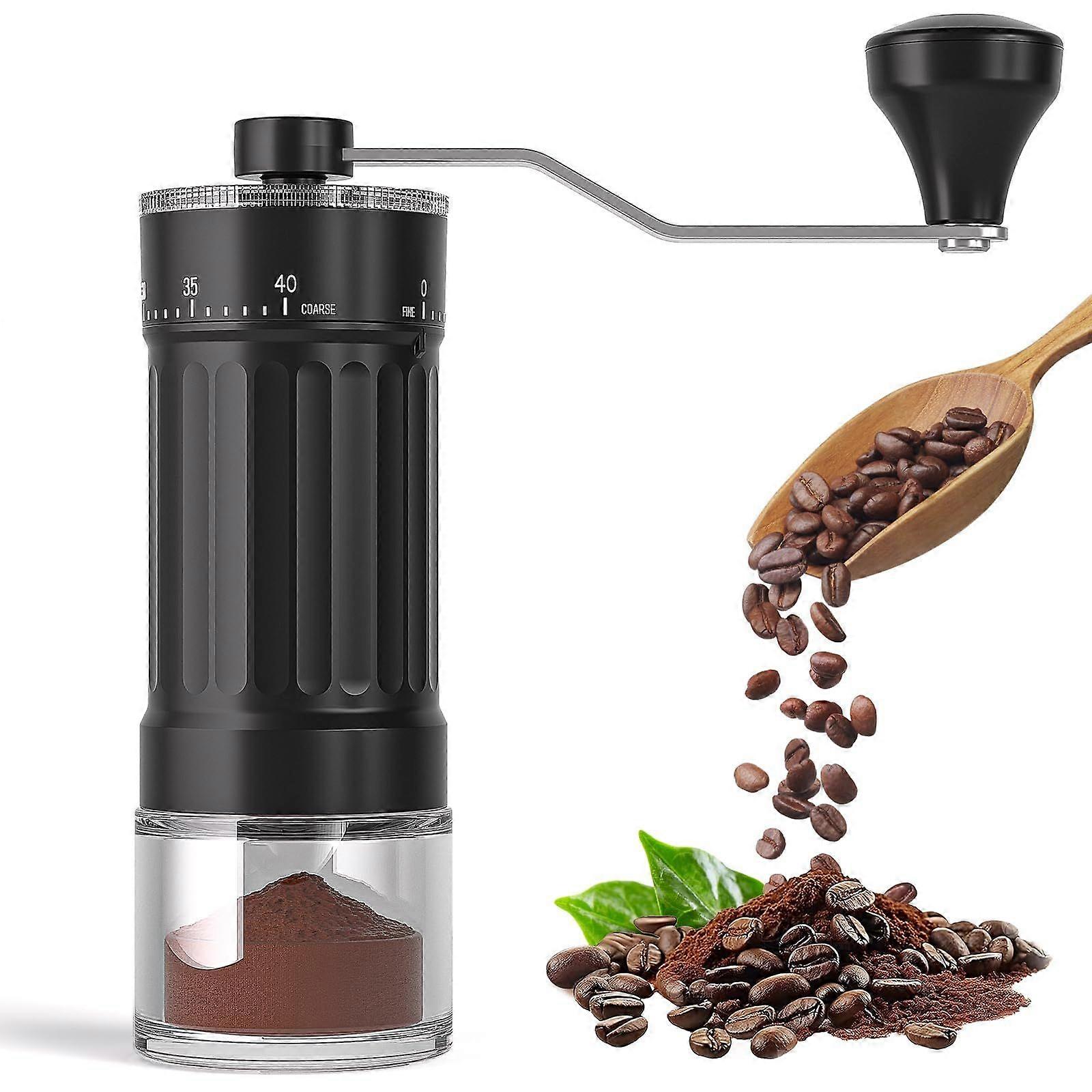 Externally Adjustable Manual Coffee Grinder: Portable manual coffee grinder with high-quality ceramic grinding disc, 40 adjustable settings, suitable 