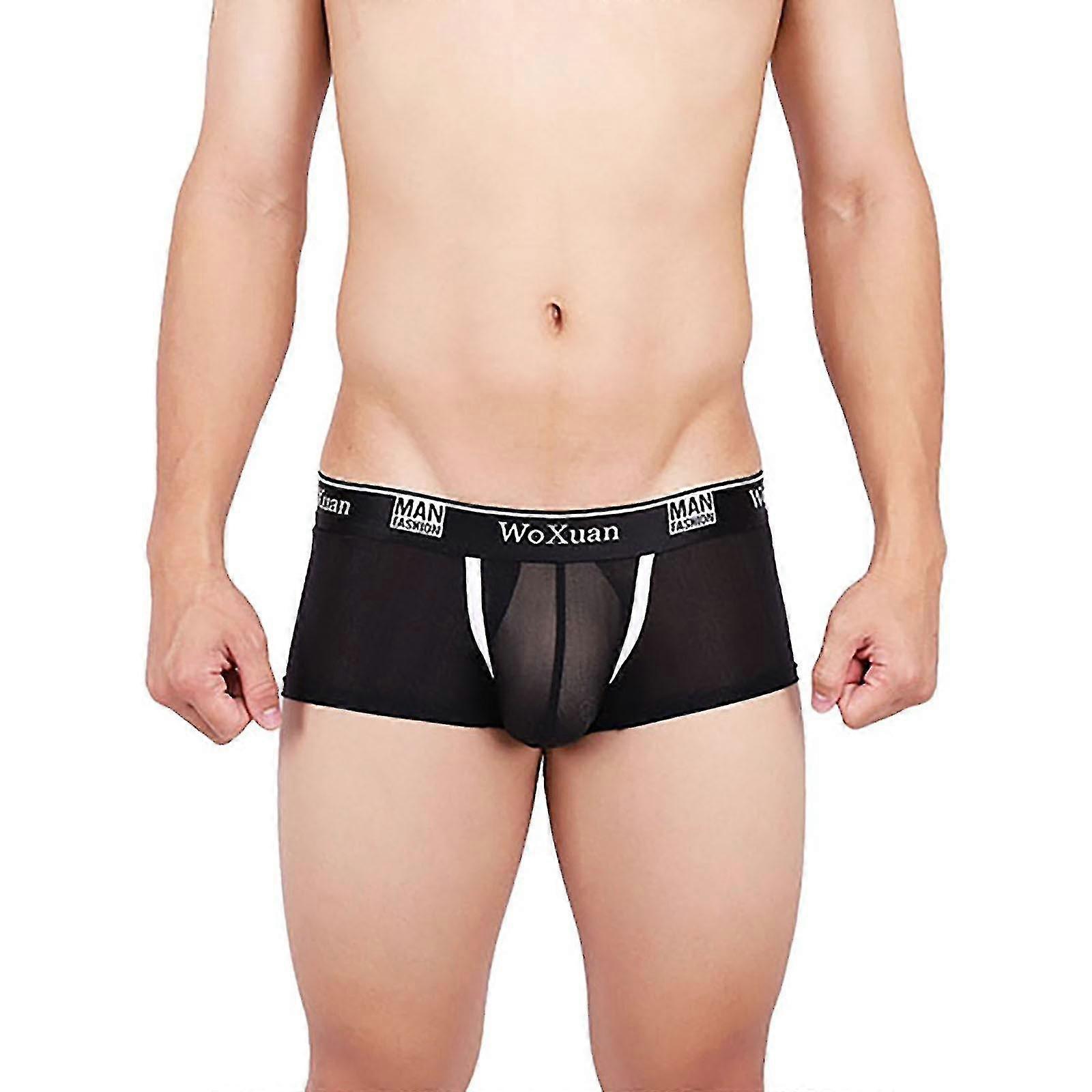Underwear Men's Cotton Camouflage Printed Boxer Briefs Breathable L...
