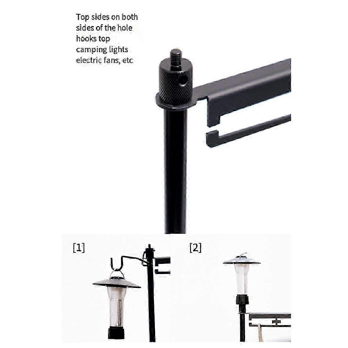 Folding Multi-Layer Storage Rack - Short Style for Camping Tabletop & Cutlery Rack with Light Rack Function