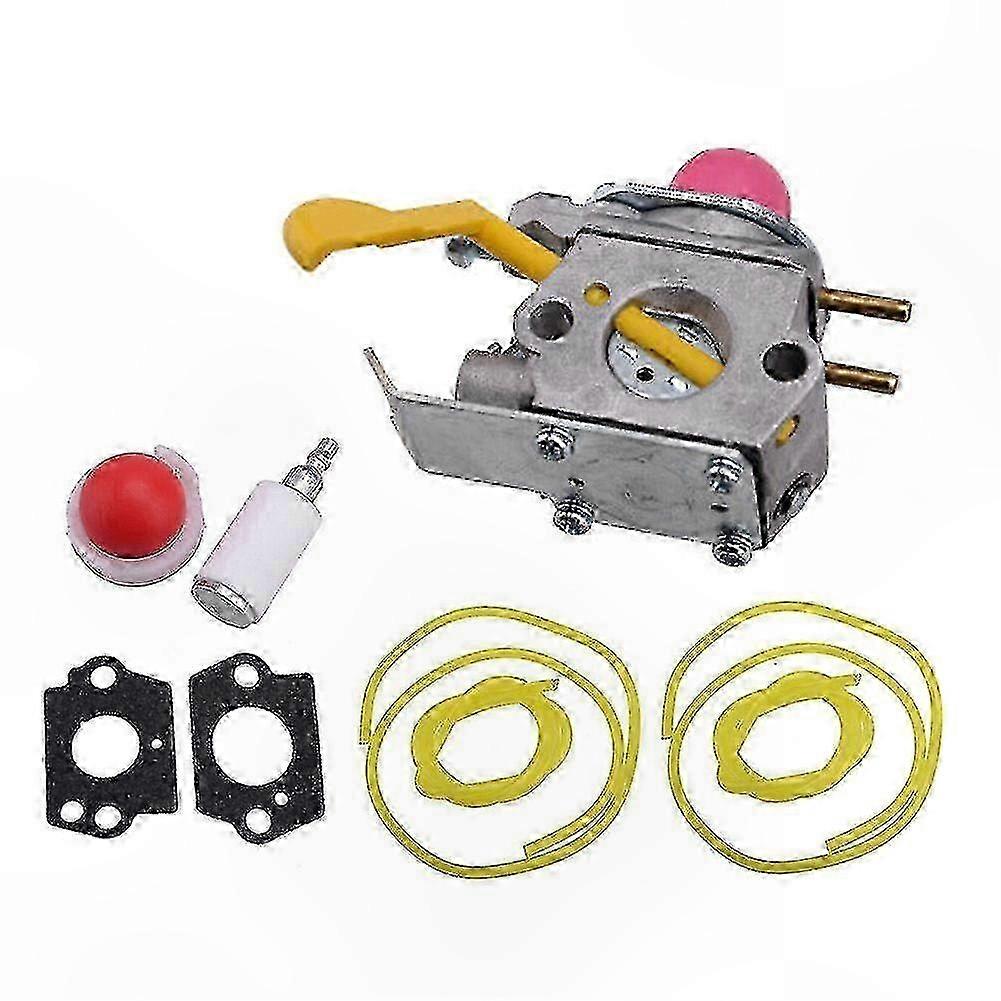 Gasket and Carburetor Kit for Trimmer Mower Parts with Fuel Filter Lines and Primer Bulb