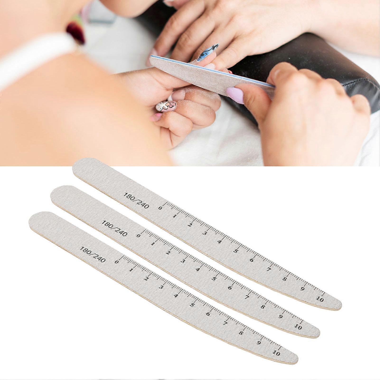 50pcs Reusable Washable Sandpaper Nail Files with Scale Buffer