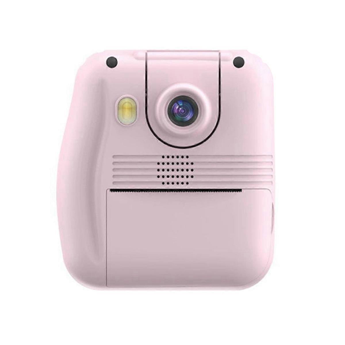 Flip Lens Kids Portable Printer Thermal Paper Stickers Paper Mini Printers Multi-Function Digital Small SLR Pink