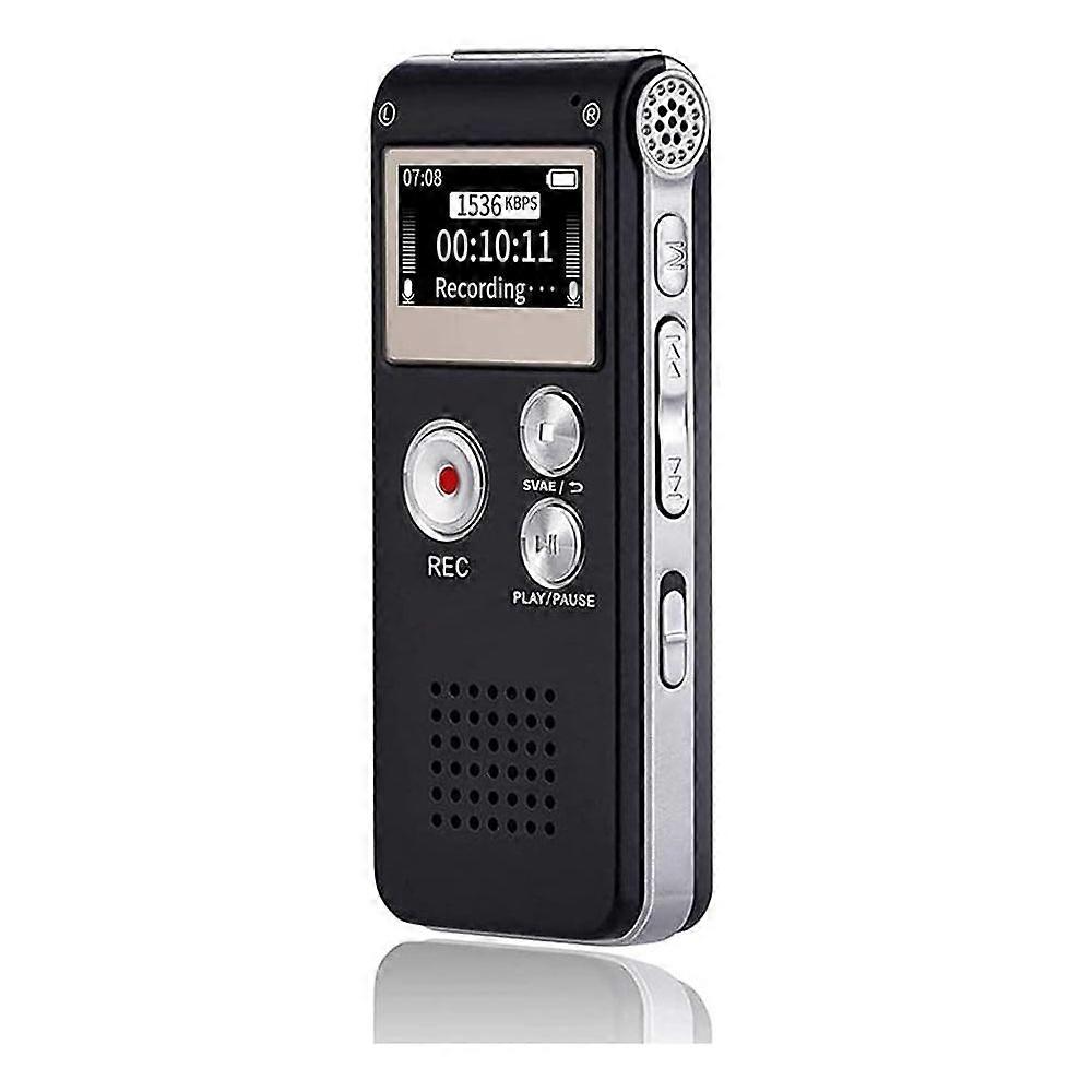 8GB Digital Voice Recorder for Lecture Playback - USB Rechargeable Upgraded Small Tape Recorder Device - Black