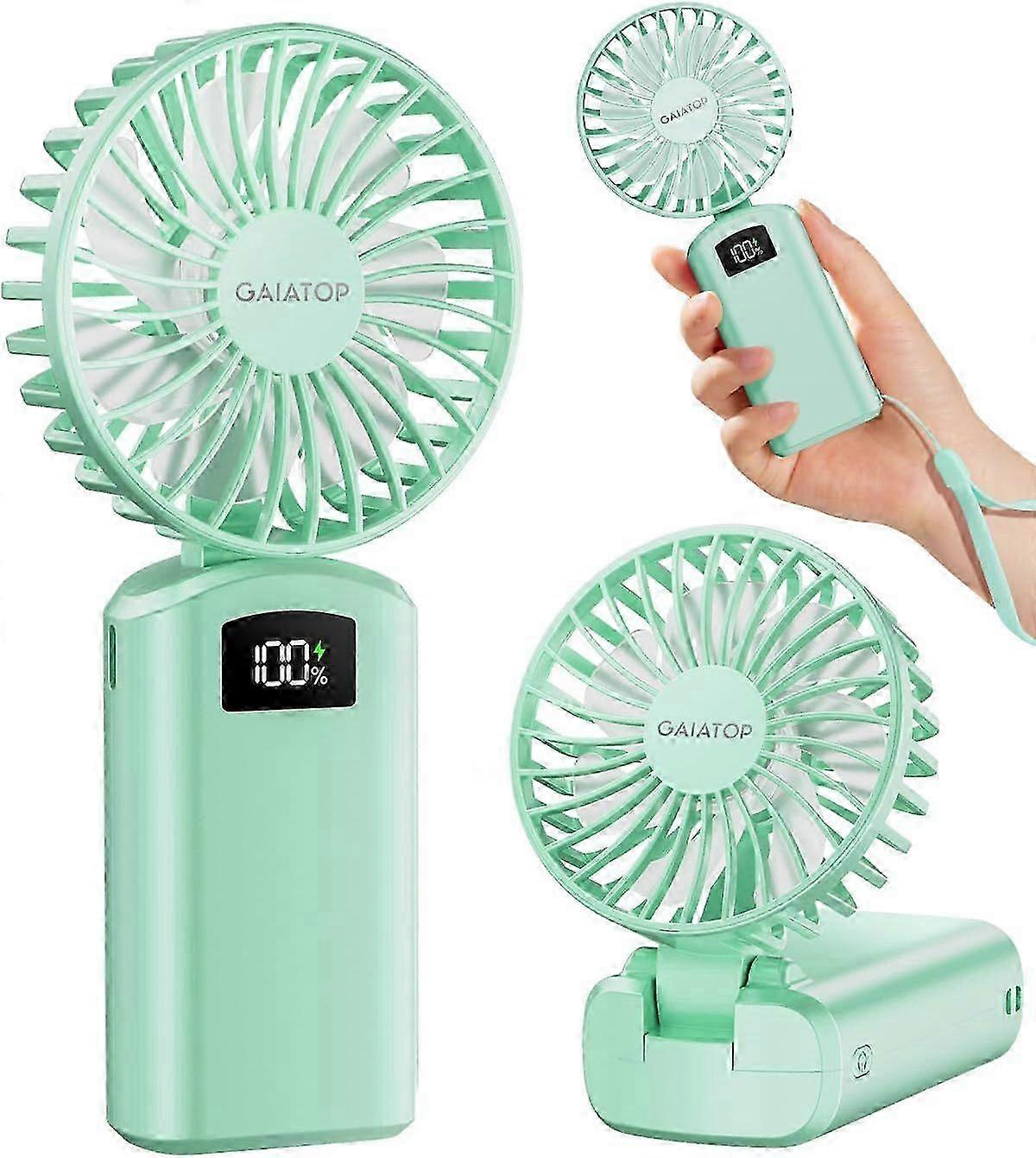 2025 Latest Model Portable Handheld Fan, 180Foldable for Desk, 6.5H Max