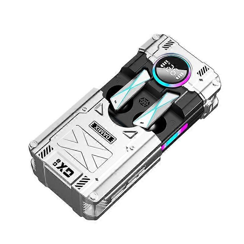 Wireless Earphones Bluetooth 5.3 with Touch Screen Charging Box LED Display (Gray)(White)