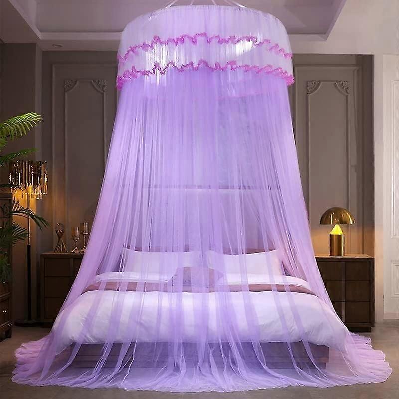 Mosquito Net Round Dome Bed Canopy Lace Netting Curtain For Indoor Decorative Fly Insect Protection