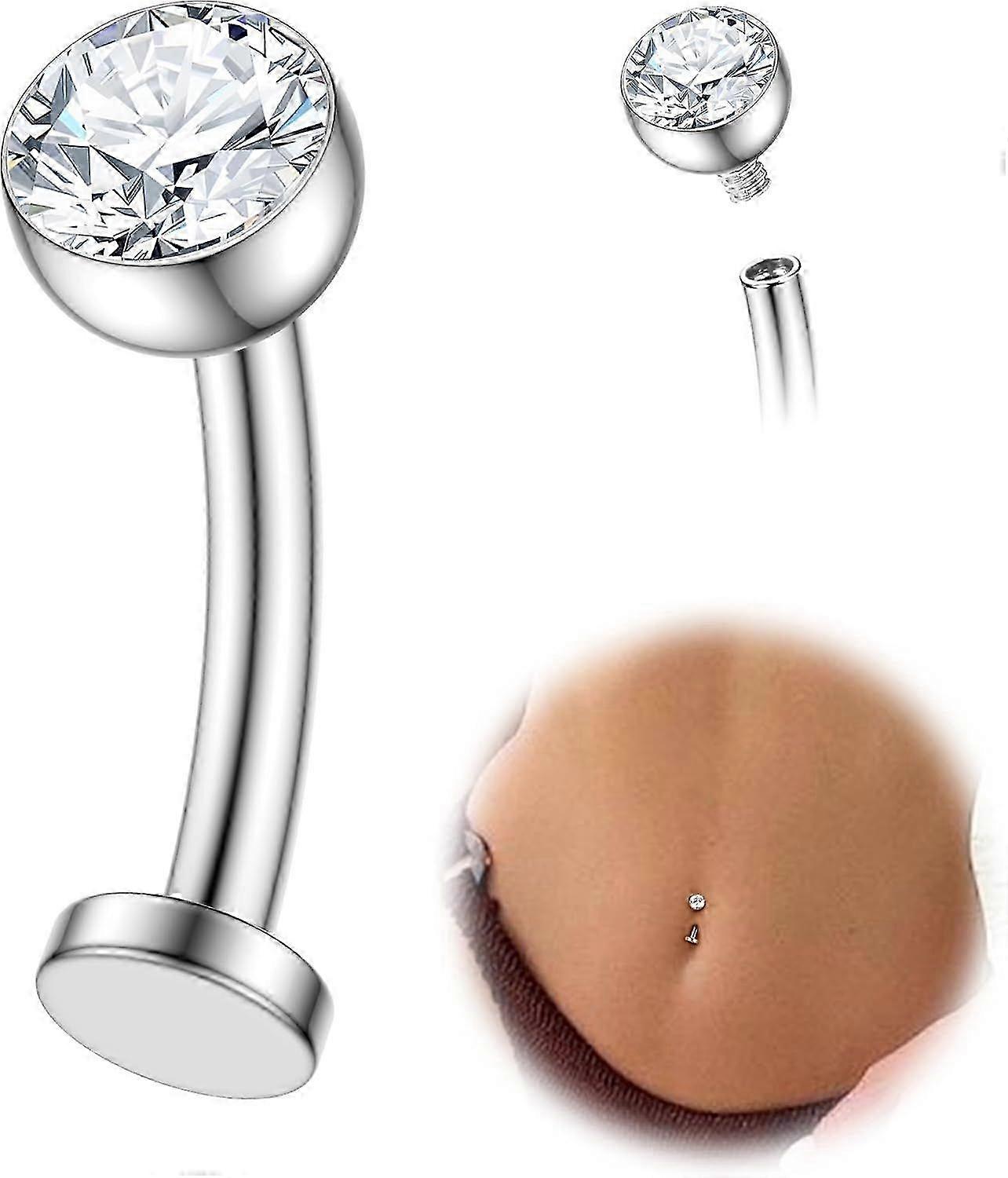 Floating Titanium Belly Button Rings Hypoallergenic G23 Titanium Internally