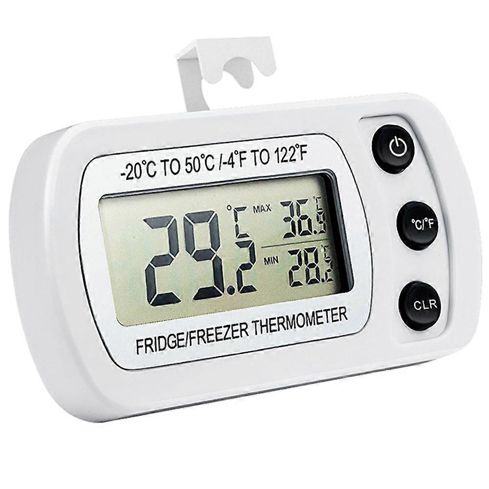 2pcs Digital Waterproof Fridge Thermometer LCD Display Freezer Room Temperature Monitor with Hook Max Min Memory for Household Use
