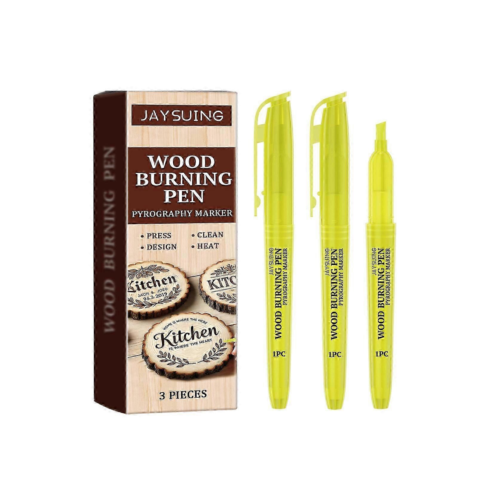 Wood Burning Pen - Pyrography Marker for Creative Wood Art - 3 Pack