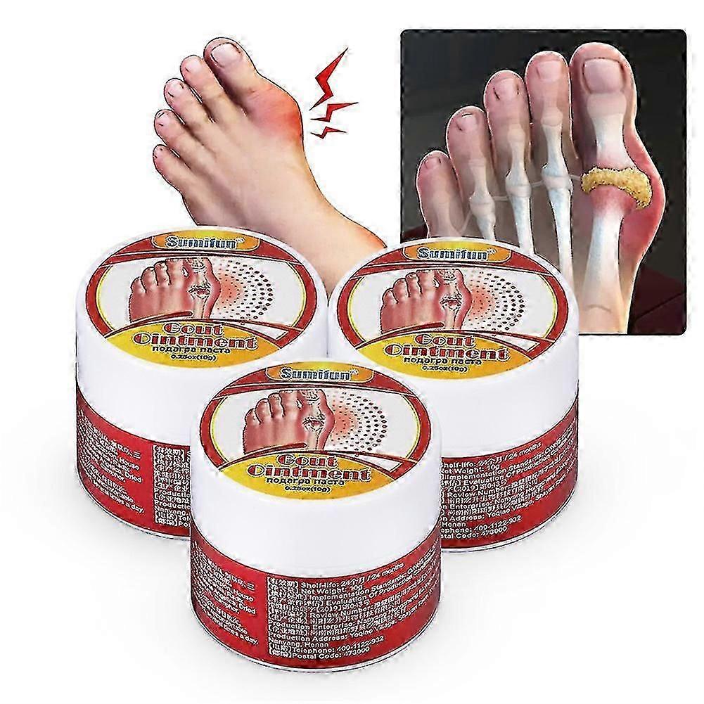 3PCS Sumifun Gout Treatment Ointment Joint Hallux Valgus Pain Relief Arthritis Cream Bunion Medical Herbs Foot Health Care NEW