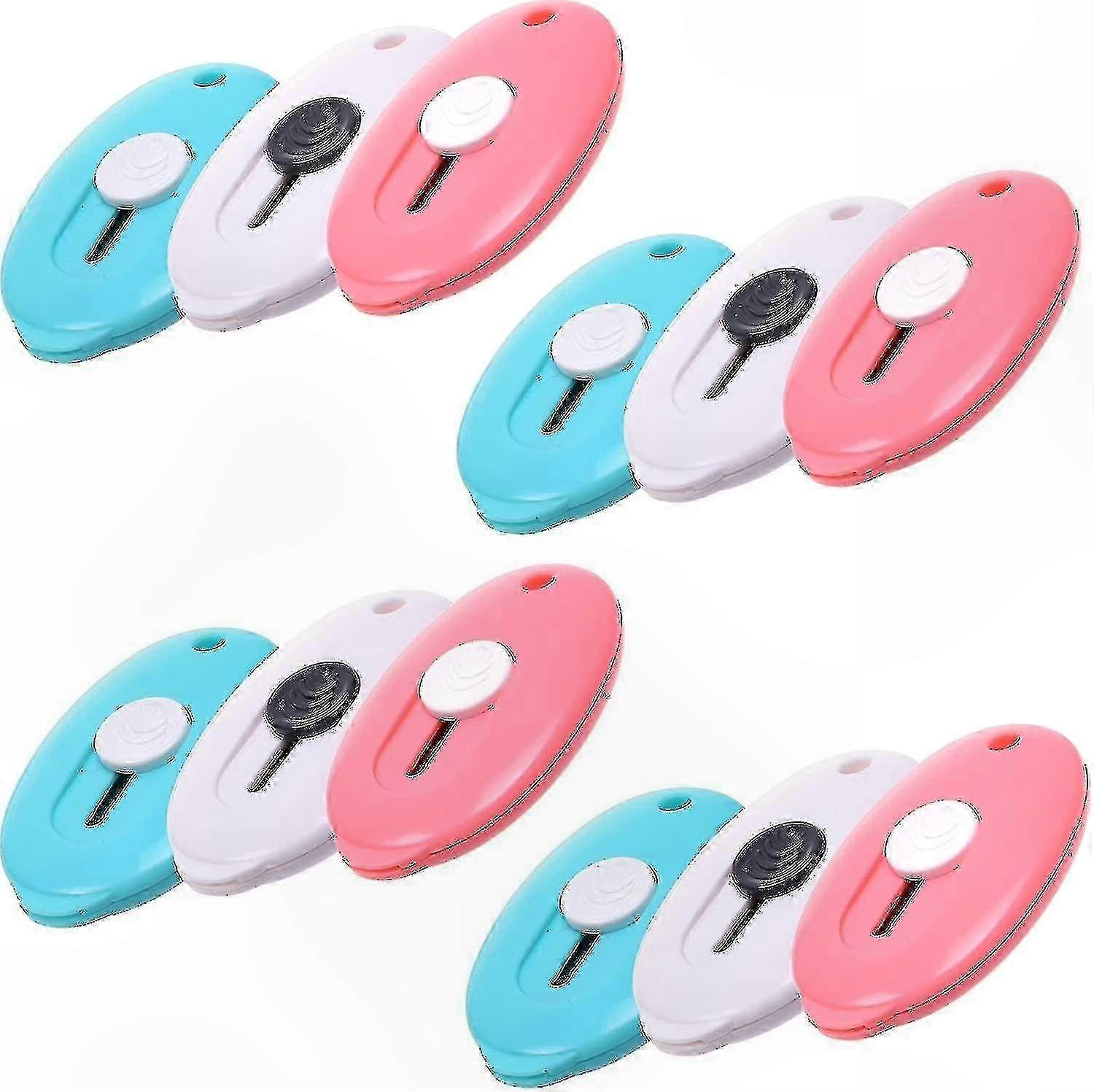 12-Pack Mini Retractable Cutter Tool for Crafting and Office Use, Assorted Colors