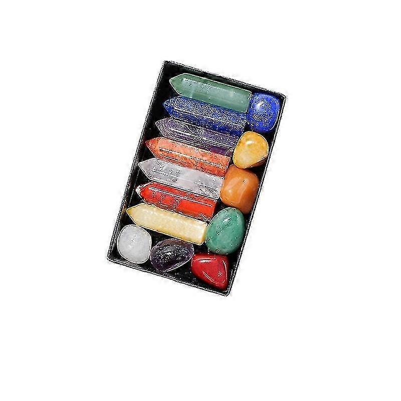 Reiki Healing Crystals Kit With Gift Box Wand Crystal Natural 14x/set