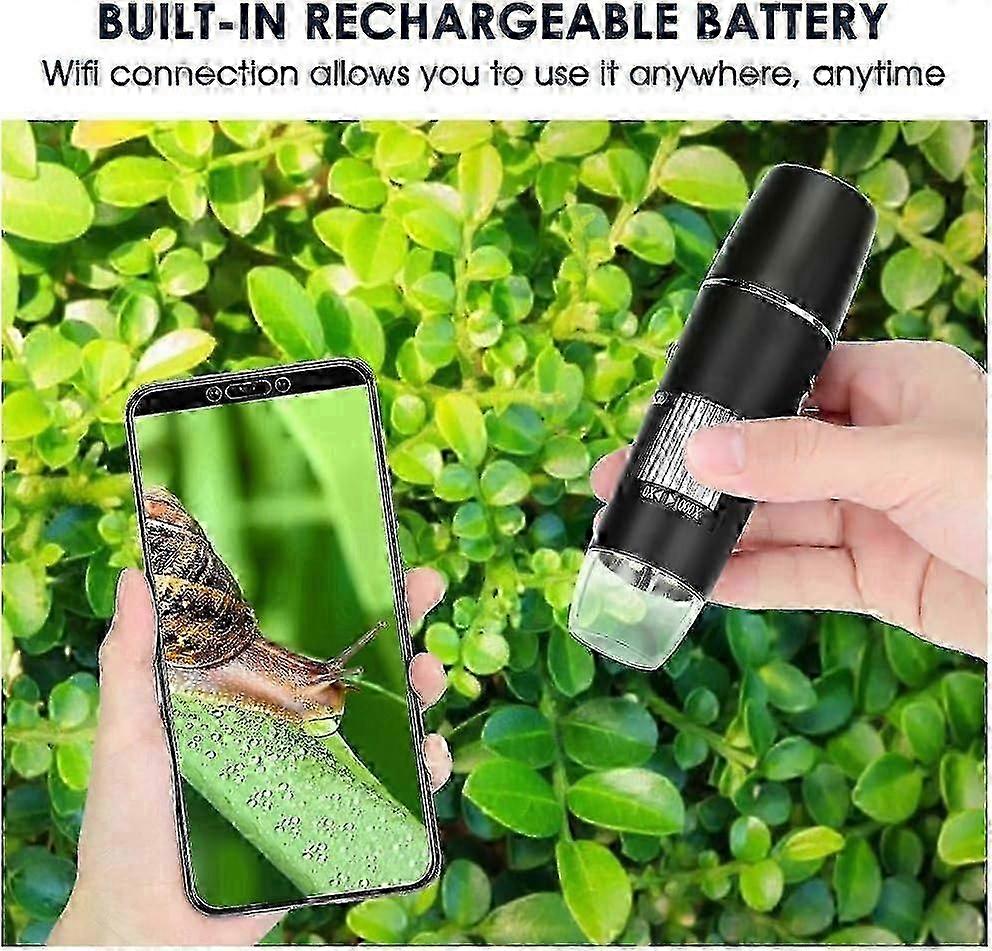 Suitable USB Digital Microscope, 50X-1000X Portable WiFi Endoscope with 8 HD LED Endoscope, Metal Stand_WYT 2025