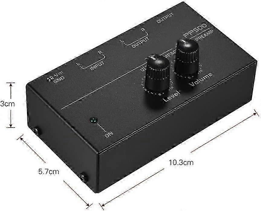 Phono Turntable Preamp-Mini Audio Stereo Phonograph, Separate DC 12V Power Adapter, RCA Input -Depusheng PP500, Black 2025
