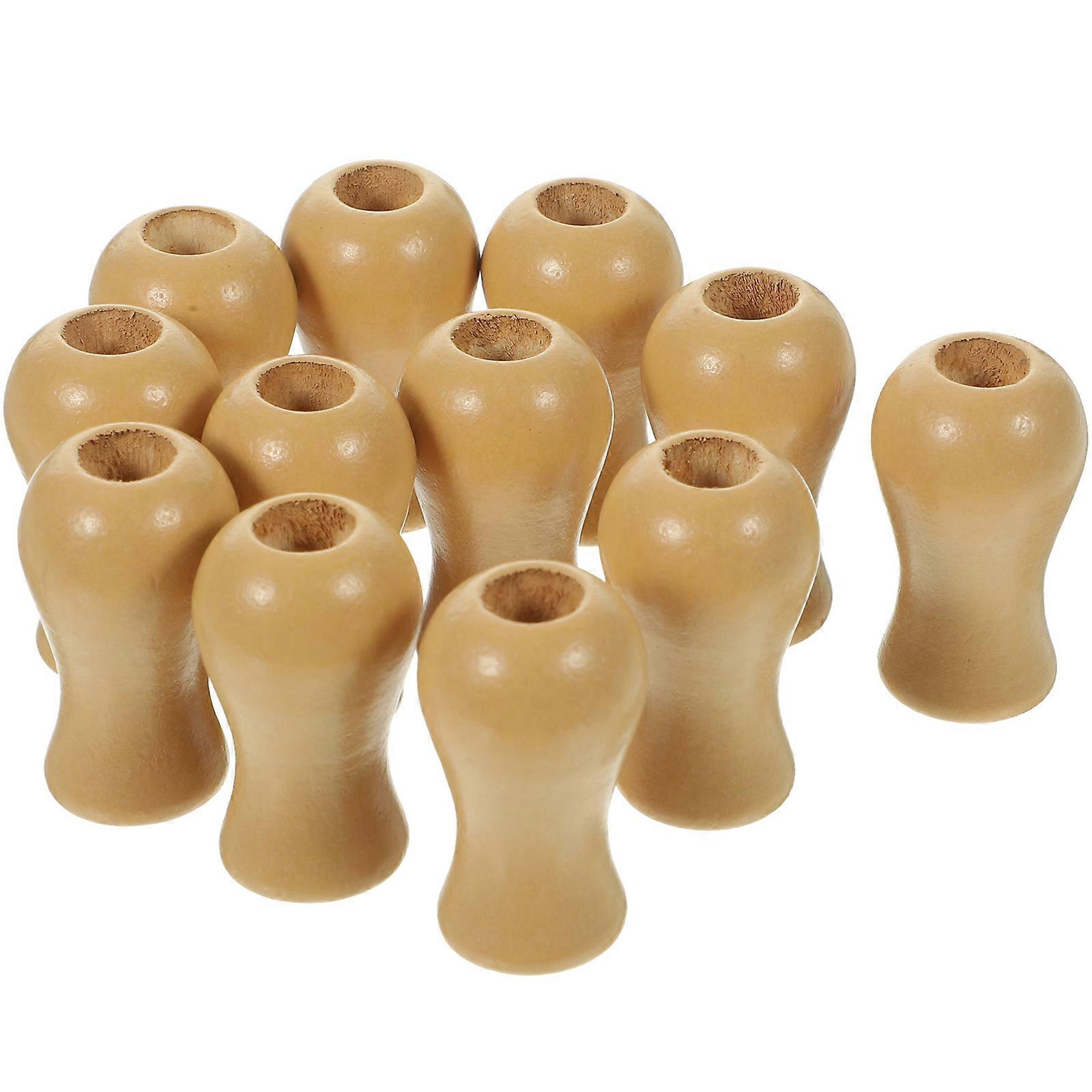 Wooden Blind Pull Cord Knobs for Window Curtains 24Pcs Set