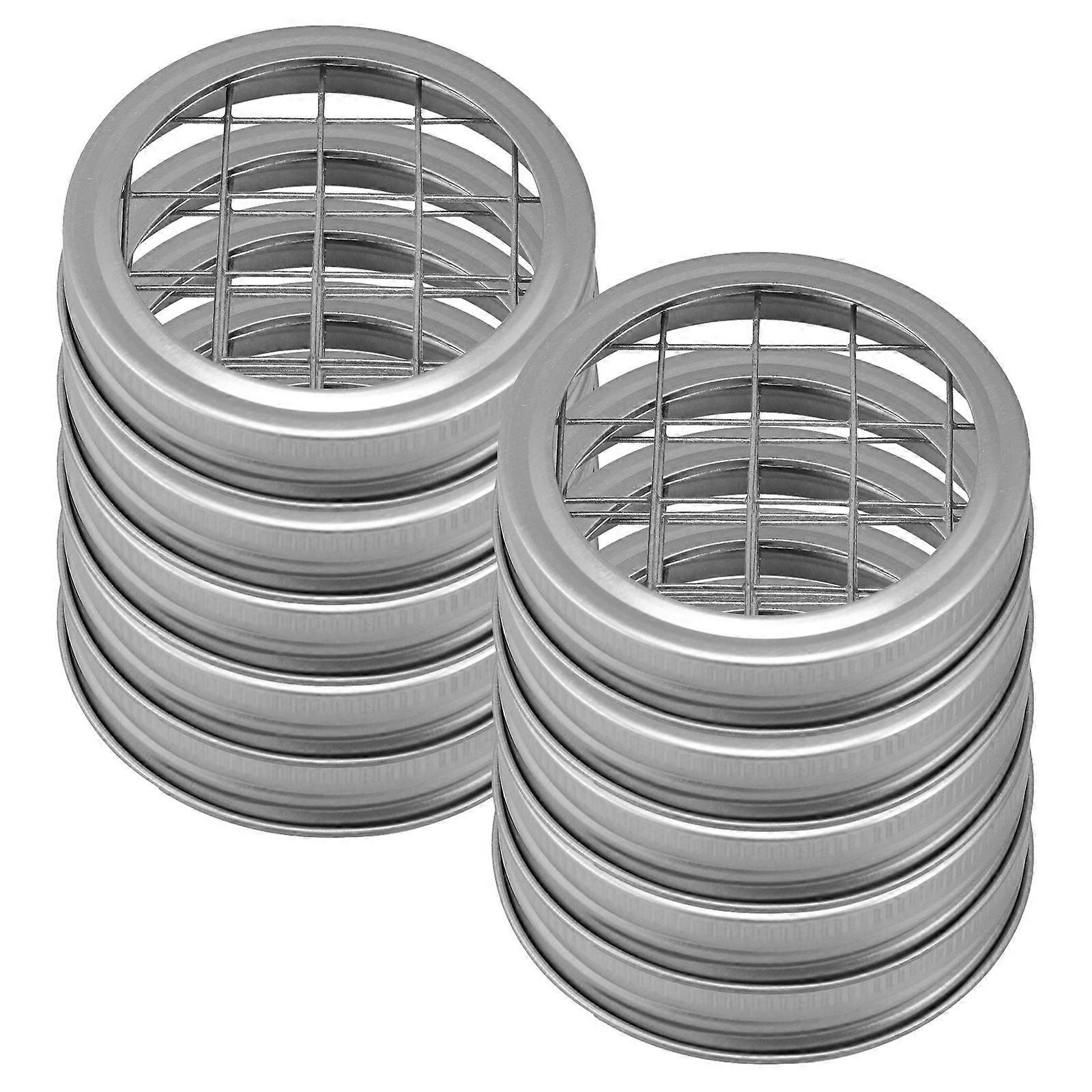 Flower Jar Grid Reusable Flower Grid for Mason Jar 10Sets Silver