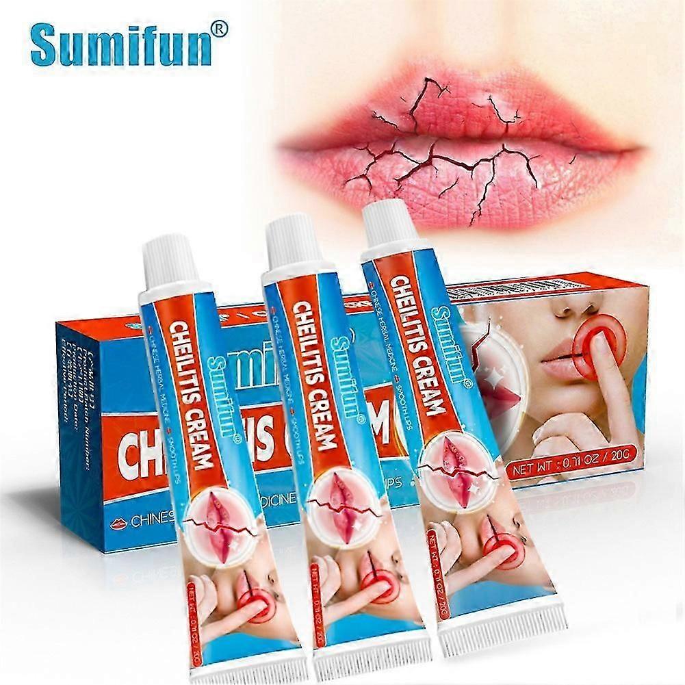 1-3pcs Cheilitis Cream Inflammation Labial Herpes Antibacterials Chapped Lips Ointment Treatment Dry Chapped Cracked Peeling