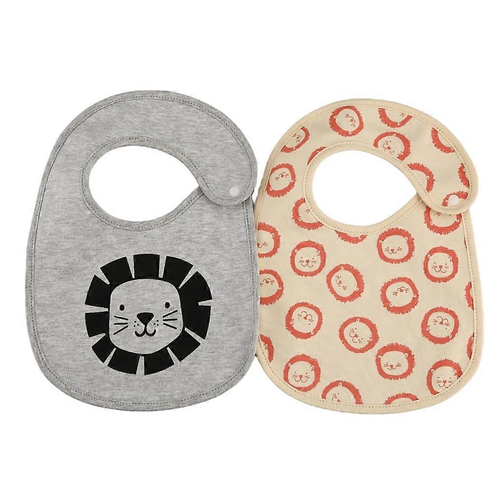 Cotton Bandana Bibs Two Pack With Waterproof Layer And Adjustable Closure