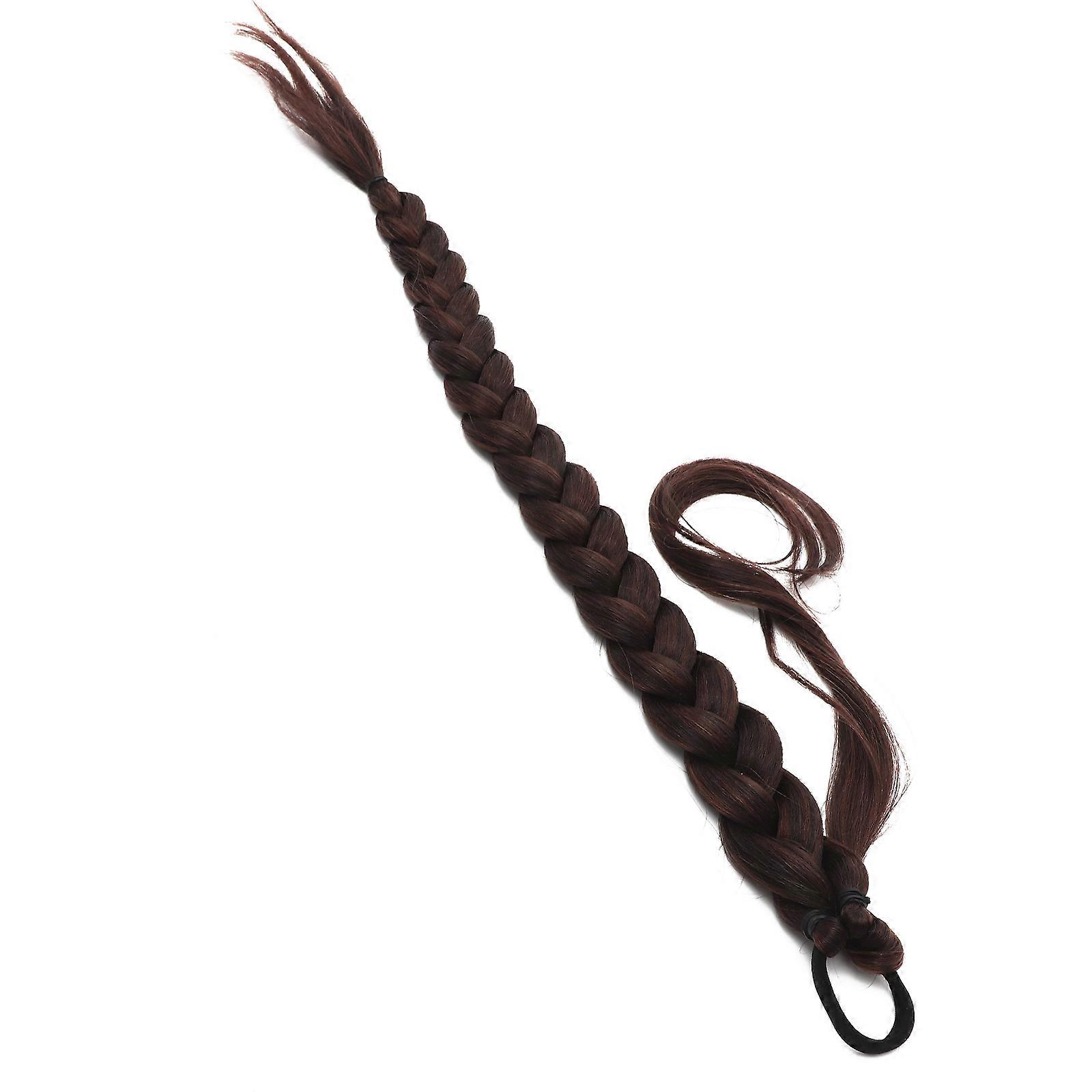 Braided Ponytail Extension Wrap Around Hair Extensions for Women Dark Red