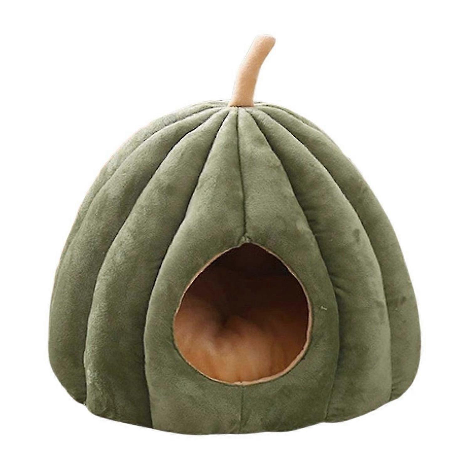 Warm Cat Nest in Winter Pumpkin-Shaped